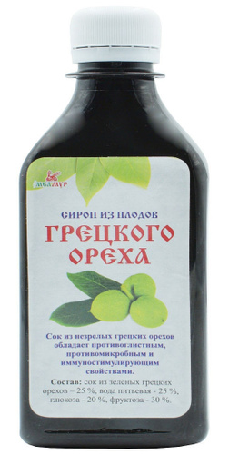 372 отзыва на Сироп Грецкого ореха, 265мл (сироп из зеленых плодов, сок ...