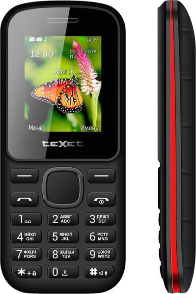Мобильный телефон Texet TM-130_150565 озон, черный, красный - купить по ...