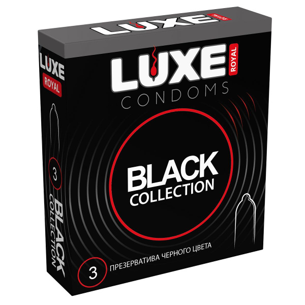 Черные презервативы LUXE Royal Black Collection - 3 упаковки по 3 штуки ...
