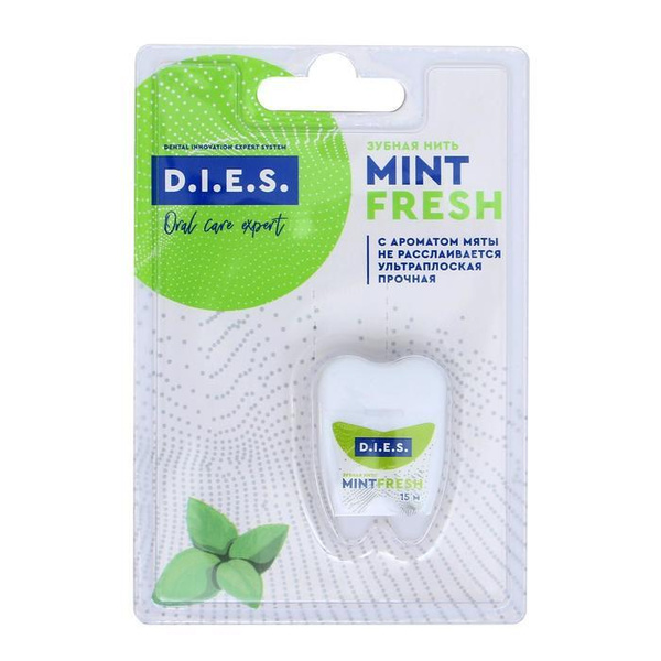 D.I.E.S Зубная нить Мята, 15 м - купить с доставкой по выгодным ценам в ...