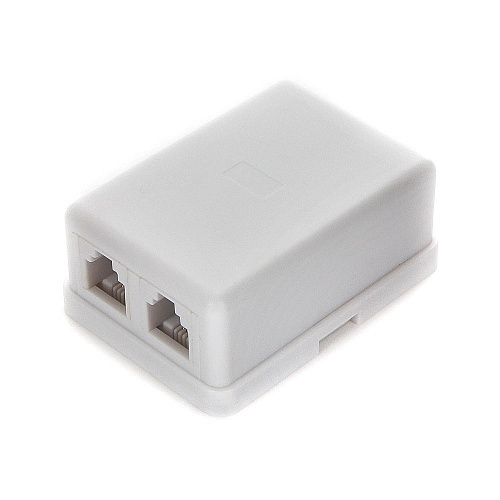 Розетка телефонная RJ-11 (6P4C) внешняя 2 порта, белая - купить по ...