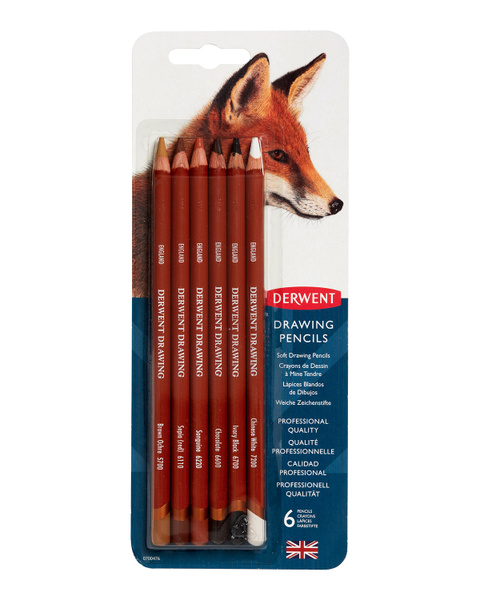 Набор цветных карандашей Derwent Drawing 6 цветов в блистере - купить с ...