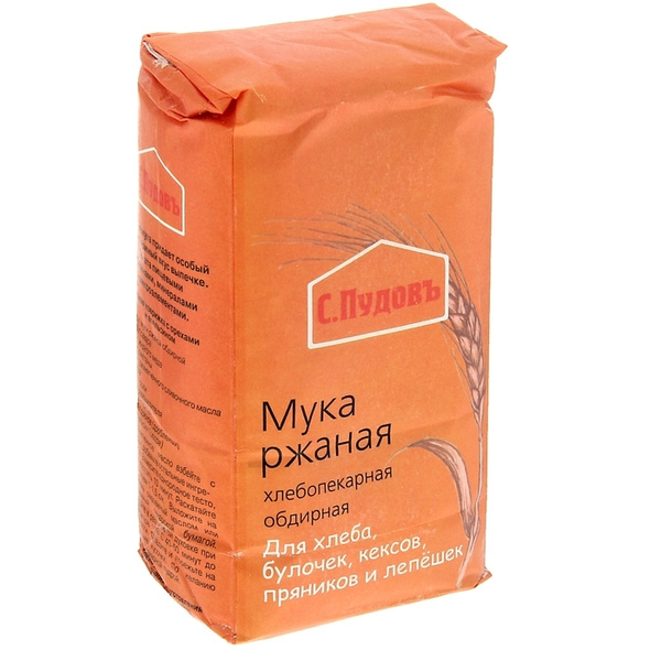 Мука С. Пудовъ , Ржаная обдирная, 1 кг - купить с доставкой по выгодным ...