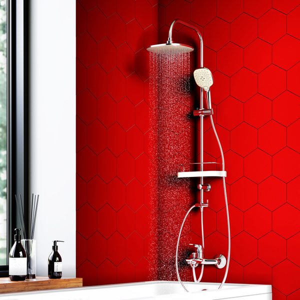 Душевая система с тропическим душем Dorff Prime D0740000 с эргономичной ...