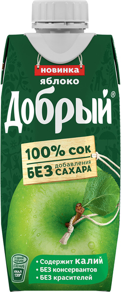 Сок Добрый Яблоко т/пак. (0.33л*24шт), Сок Добрый Яблоко т/пак. (0.33л ...