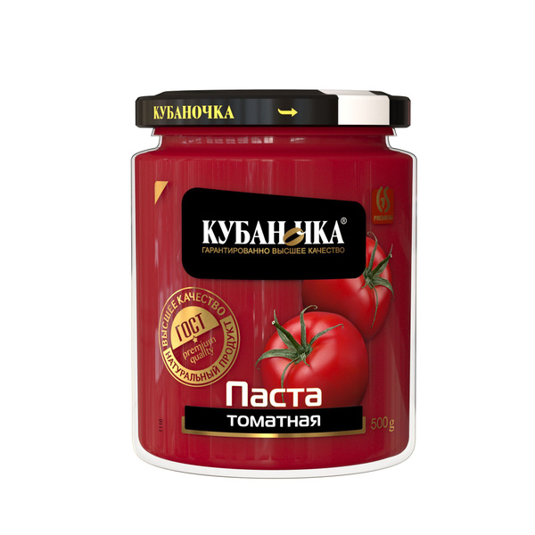 Кубаночка Томатная паста 500г. 1шт. - купить с доставкой по выгодным ...