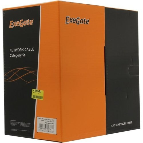 Кабель ExeGate EX281817RUS Кабель UTP4-C5e-CCA-S25-IN-PVC-GY-305 UTP 4 ...