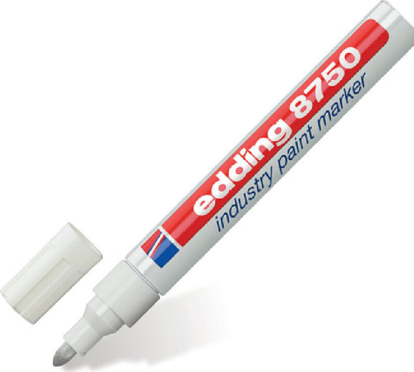 Маркер-краска лаковый (paint marker) EDDING "8750", БЕЛЫЙ, 2-4 мм ...