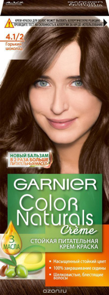 GARNIER краска для волос КОЛОР НЭЧРАЛС №4 1/2 Горький шоколад - купить ...