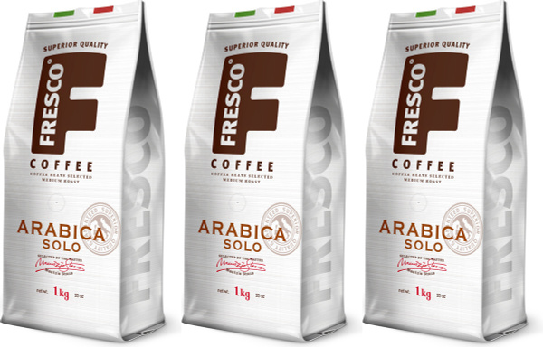 Кофе Fresco Arabica Solo в зернах, 1 кг, комплект: 3 упаковки - купить ...