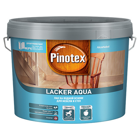 Лак PINOTEX LACKER AQUA 10 на водной основе для мебели и стен, д/вн ...