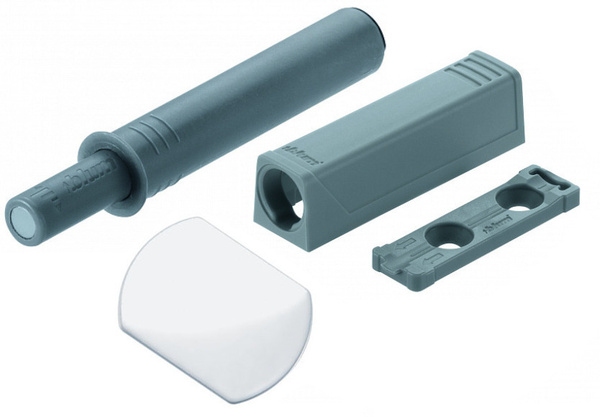 Толкатель фасада Blum TIP-ON (Push-to-open) короткий серый в комплекте ...