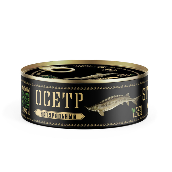 Рыбные консервы PREMIUM FOOD L Осетр натуральный в собственном соку ...