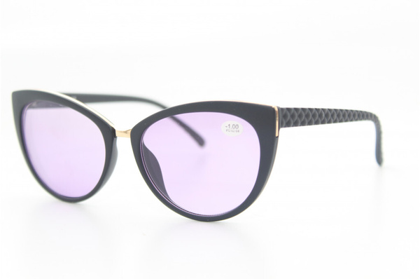 Готовые очки для зрения с тонированными линзами (черные матовые ...