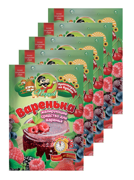Загуститель для варенья и джемов "Варенька" / Квиттин / 5 пачек по 20 ...
