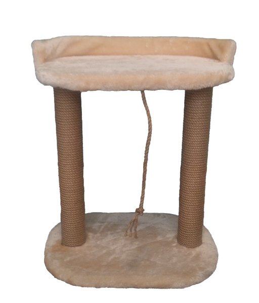 Когтеточка напольная для кошки, с большой лежанкой и бортиком 48х34х60 ...