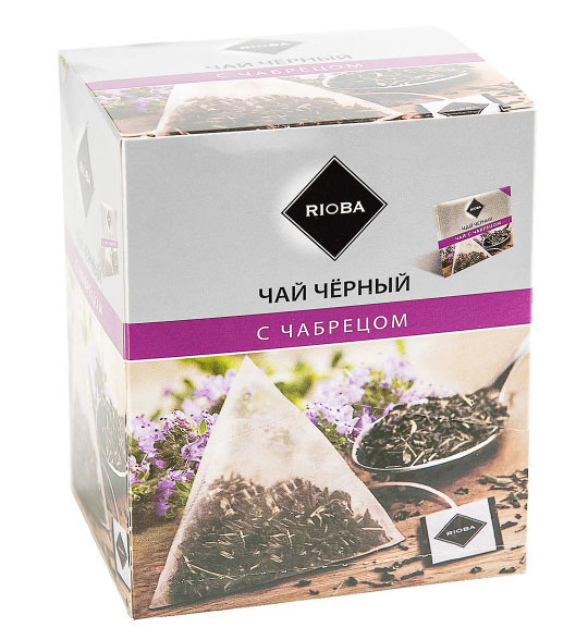 Чай чёрный RIOBA с чабрецом в пакетиках, 20 шт. по 2 г. - купить с ...