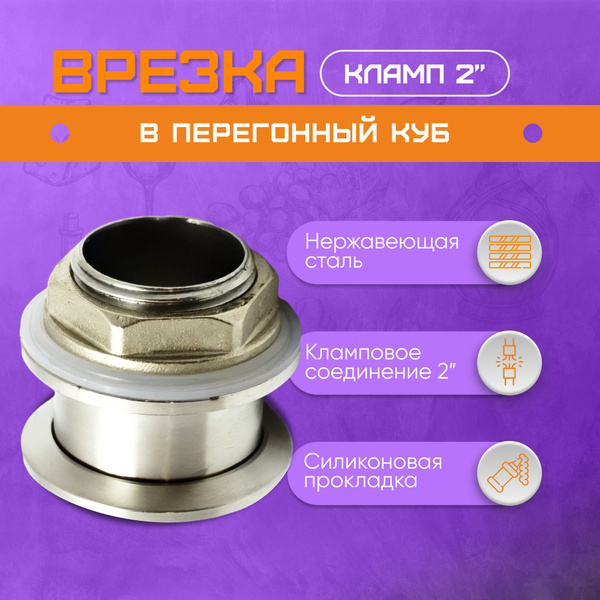 Врезка в куб под кламп 2 дюйма - купить с доставкой по выгодным ценам в ...