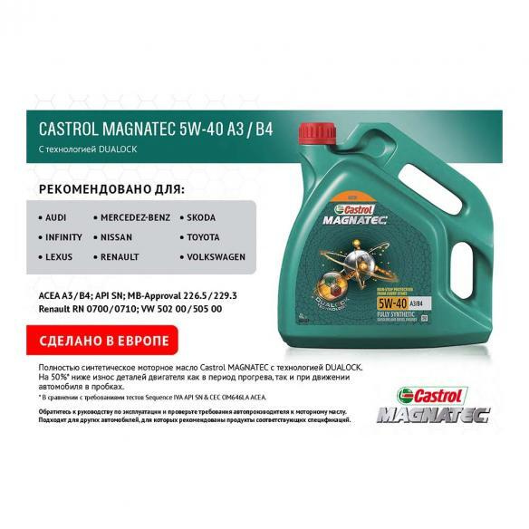 Масло моторное Castrol 5W-40 Синтетическое - купить в интернет-магазине OZON (55