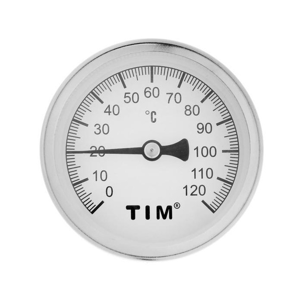 Термометр с гильзой 1/4" (0-120 градусов) TIM, арт. Y-63A-50-120 ...