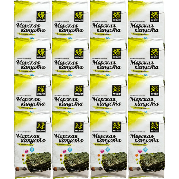 Морская капуста обжаренная с зеленым чаем Midori, чипсы нори, 5 г - 16 ...