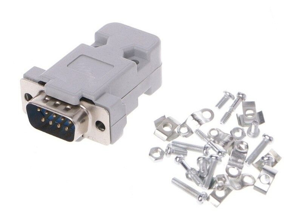 Разъем DB9M (Male) RS232 D Sub 9 пайка на кабель с корпусом купить на ...