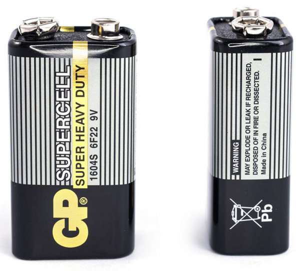 GP Батарейка Крона (6F22, 1604D), Солевой тип, 9 В, 1 шт - купить с ...