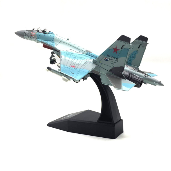 1:144 полная модель истребителя su-35 из сплава с подставкой,синий,СУ ...