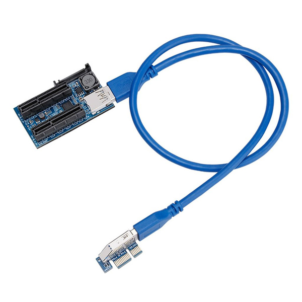 Адаптер PCI-E 1X на двухпортовый X4, адаптер Raiser, графический разъем ...