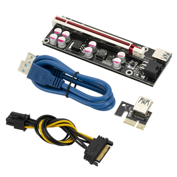 Адаптер-удлинитель видеокарты PCI-E Usb3.0 Pcie1x to 16x Black King ...