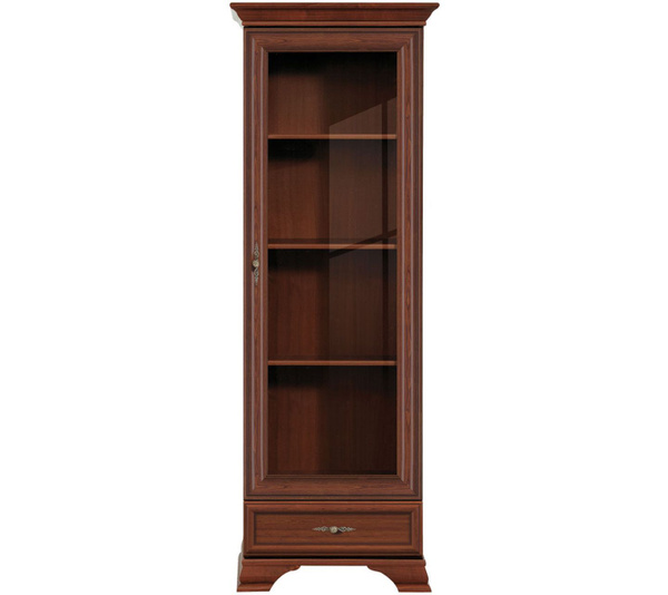 Шкаф-витрина БРВ МЕБЕЛЬ Кентаки REG1W1S_каштан, 70x44x198 см - купить ...