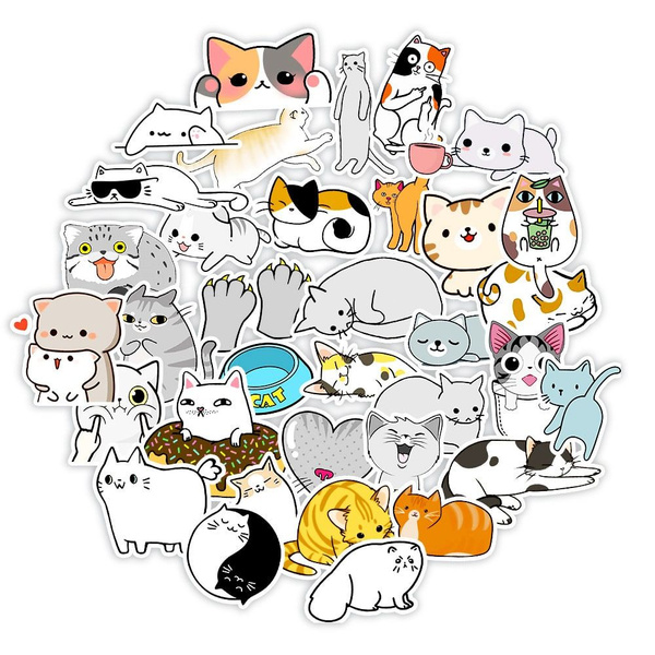 Набор наклеек Котики 50 ШТ. / Кошки Стикерпак / Cats наклейки / Большой ...