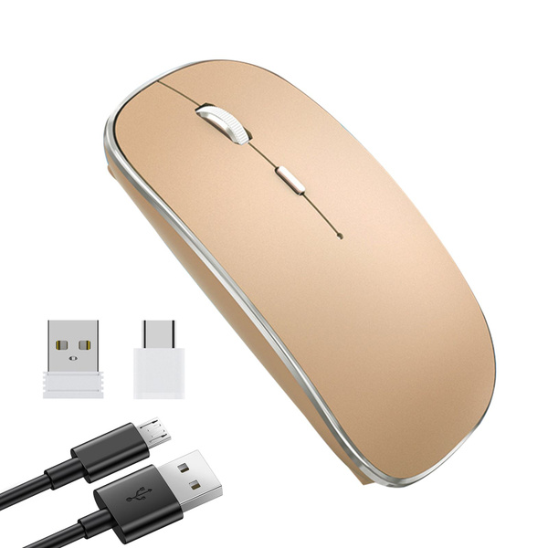Мышь Тихая беспроводная с 2 приемниками USB Type C беспроводная мышь ...