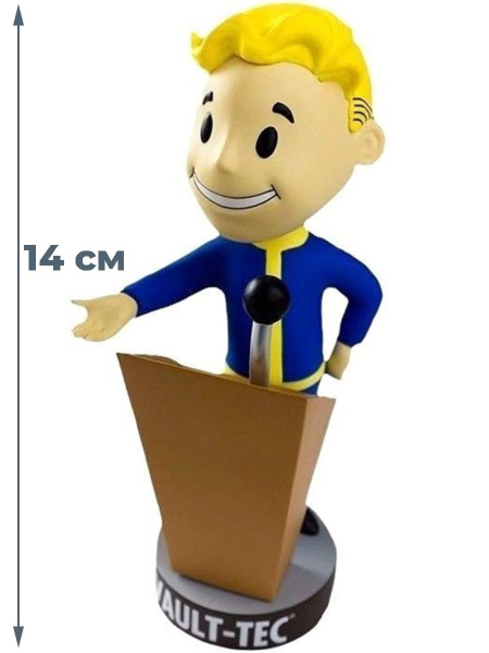 Фигурка Фоллаут Волт Бой на трибуне Fallout головотряс на подставке 14 ...