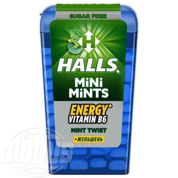 Конфеты Halls Mini Mints витамин B6 Женьшень и мята, 12,5 г - купить с ...
