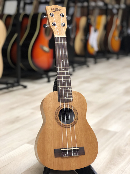 Kaimana Укулеле гавайская гитара_натуральный 4-струнная, корпус Меранти ...