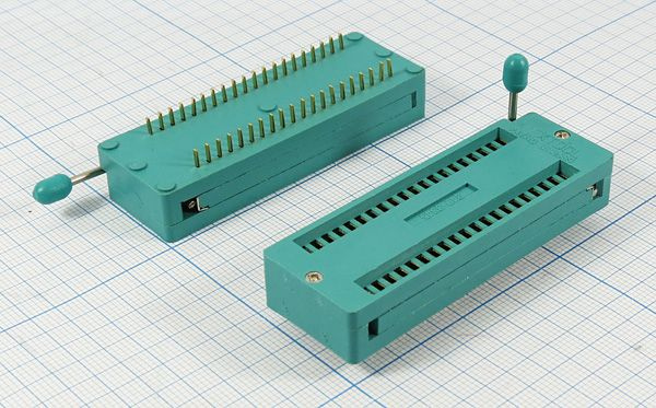 SCZP-40 (ZIF панель) DIP-панель с нулевым усилием (40-пин, DIP, 2.54мм ...