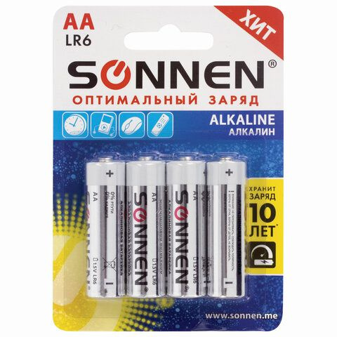 Sonnen Батарейка AA, Щелочной тип - купить с доставкой по выгодным ...