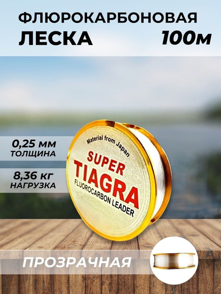 Флюорокарбоновая леска для рыбалки TIAGRA Тиагра, 1 шт. по 100 м купить ...