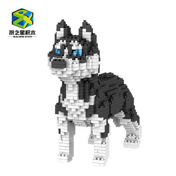 Конструктор миниблок животные 3D / собака Хаски / не совместим с лего ...