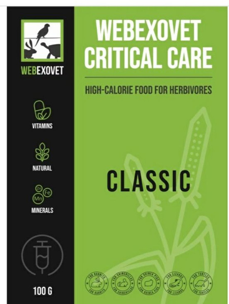Корм сухой для травоядных животных Webexovet Critical Care Classic, 100 ...