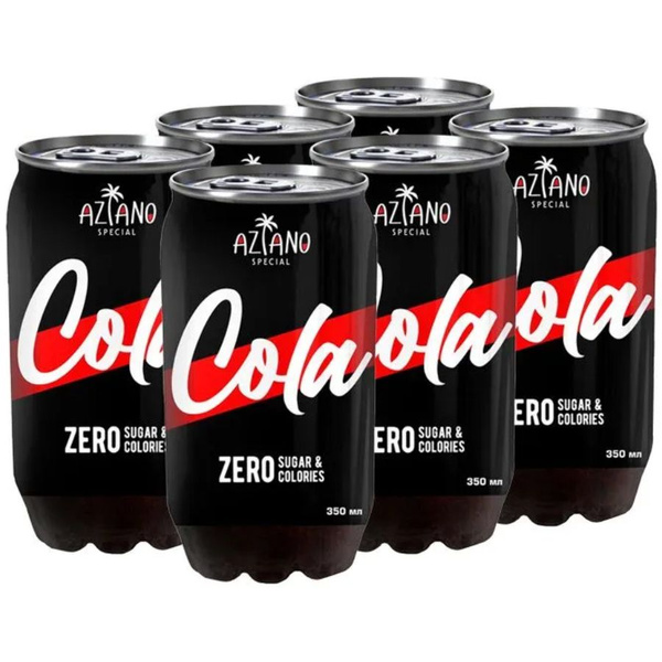 Газированный напиток Aziano Cola Zero со вкусом колы (без сахара), 350 ...
