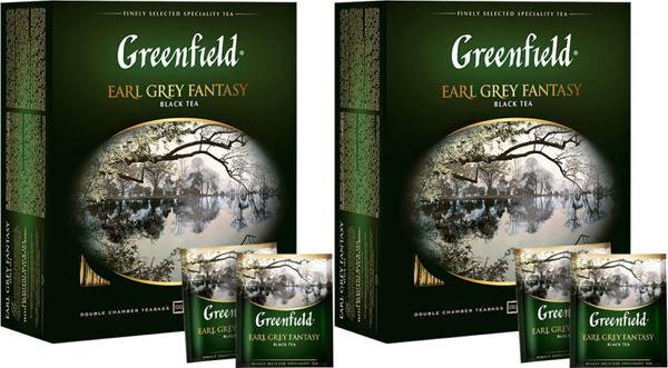 Чай черный Greenfield Earl Grey Fantasy бергамот в пакетиках 2 г х 100 ...