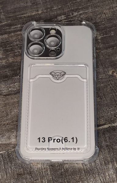 чехол на айфон 13 pro/ противоударный/ карман для карт/ iphone 13 pro ...