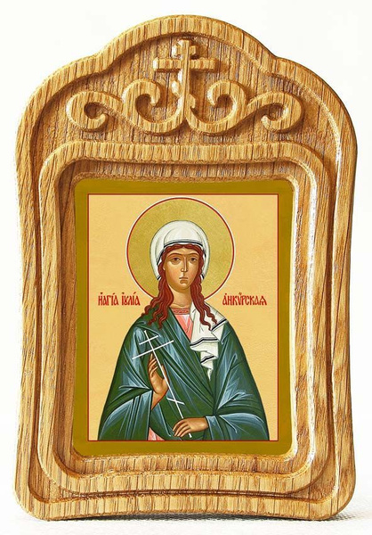 Мученица Иулия Анкирская, Коринфская, икона в резной деревянной рамке ...