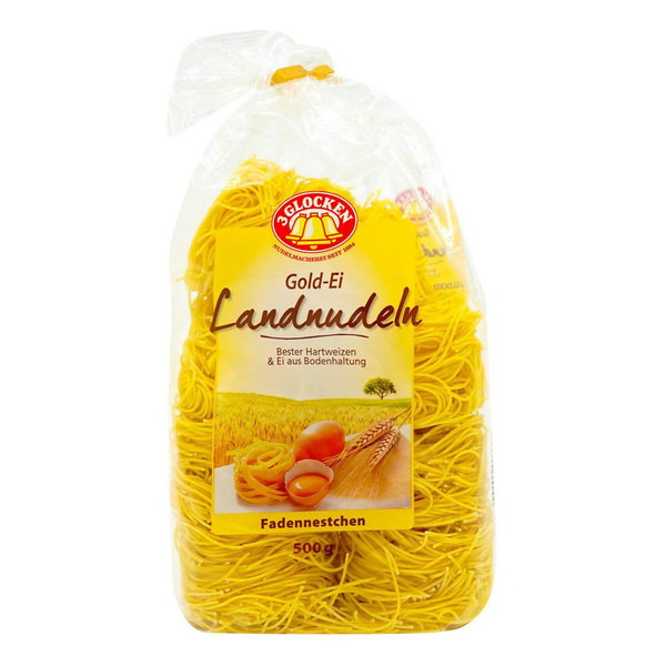 Макаронные изделия 3 Glocken Gold-ei landnudeln Fadennestchen Гнезда ...