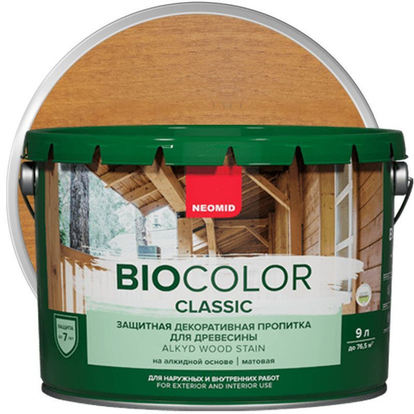 Характеристики Пропитка для дерева Neomid BIO COLOR CLASSIC орегон 9л ...