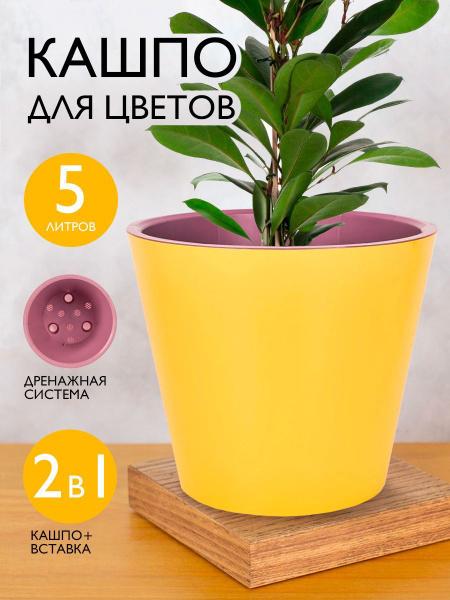 Характеристики Горшок, кашпо для цветов, растений, пластиковый для ...