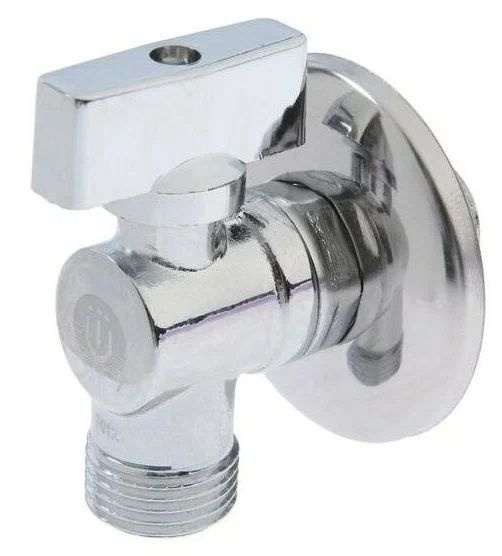 Угловой кран с отражателем, хромированный 1/2" х 1/2", TIM, арт. BL5811 ...