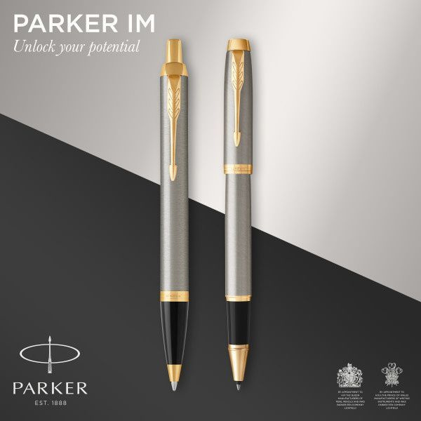 Набор Parker IM Core Brushed Metal GT, ручка роллер/ручка шариковая ...